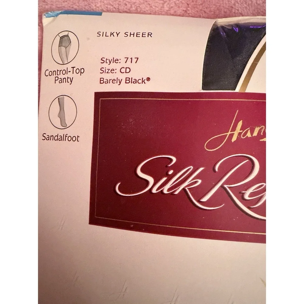 Hanes‎ Silk Reflections Control, Top Silky Sheer Barely Black Size CD Style 717